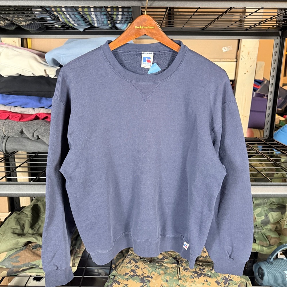 Russell Athletic Mens Navy Blue‎ Crew Neck Sweatshirt Size M Made in Mexico